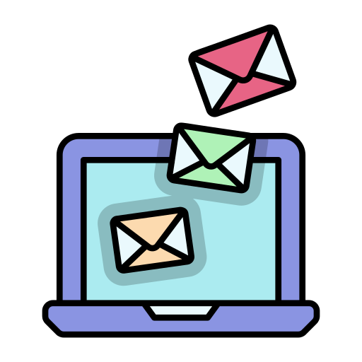 Email marketing services illustration featuring email campaign management, newsletter marketing, customer communication, lead nurturing, automated email campaigns, and digital outreach solutions